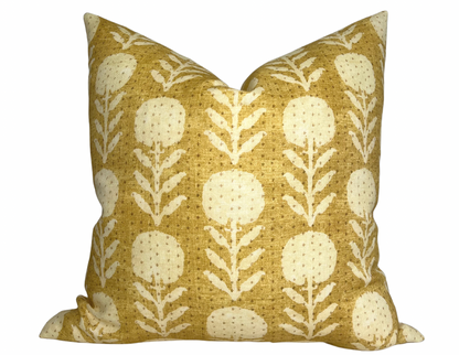 Zinnia Pillow Cover in Goldenrod, McLaurin + Piercy Textiles
