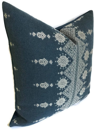 Carmania Pillow Cover in Indigo, Indoor Outdoor Pillows, Peter Dunham Textiles