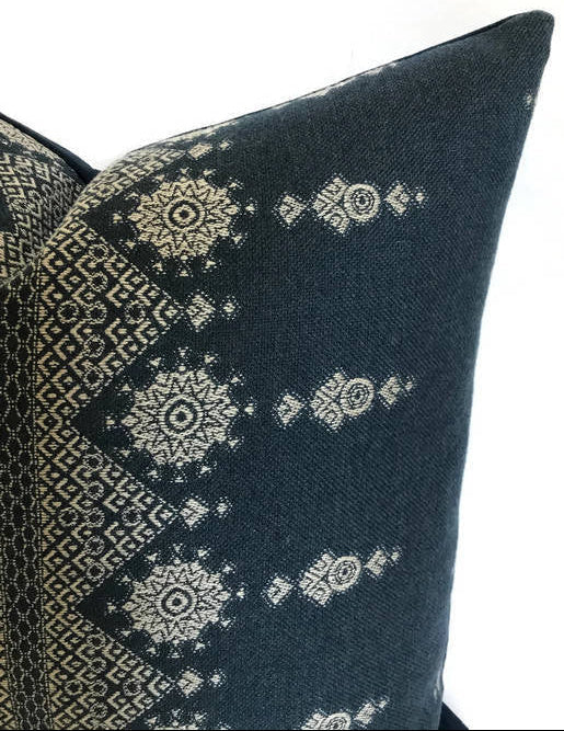 Carmania Pillow Cover in Indigo, Indoor Outdoor Pillows, Peter Dunham Textiles
