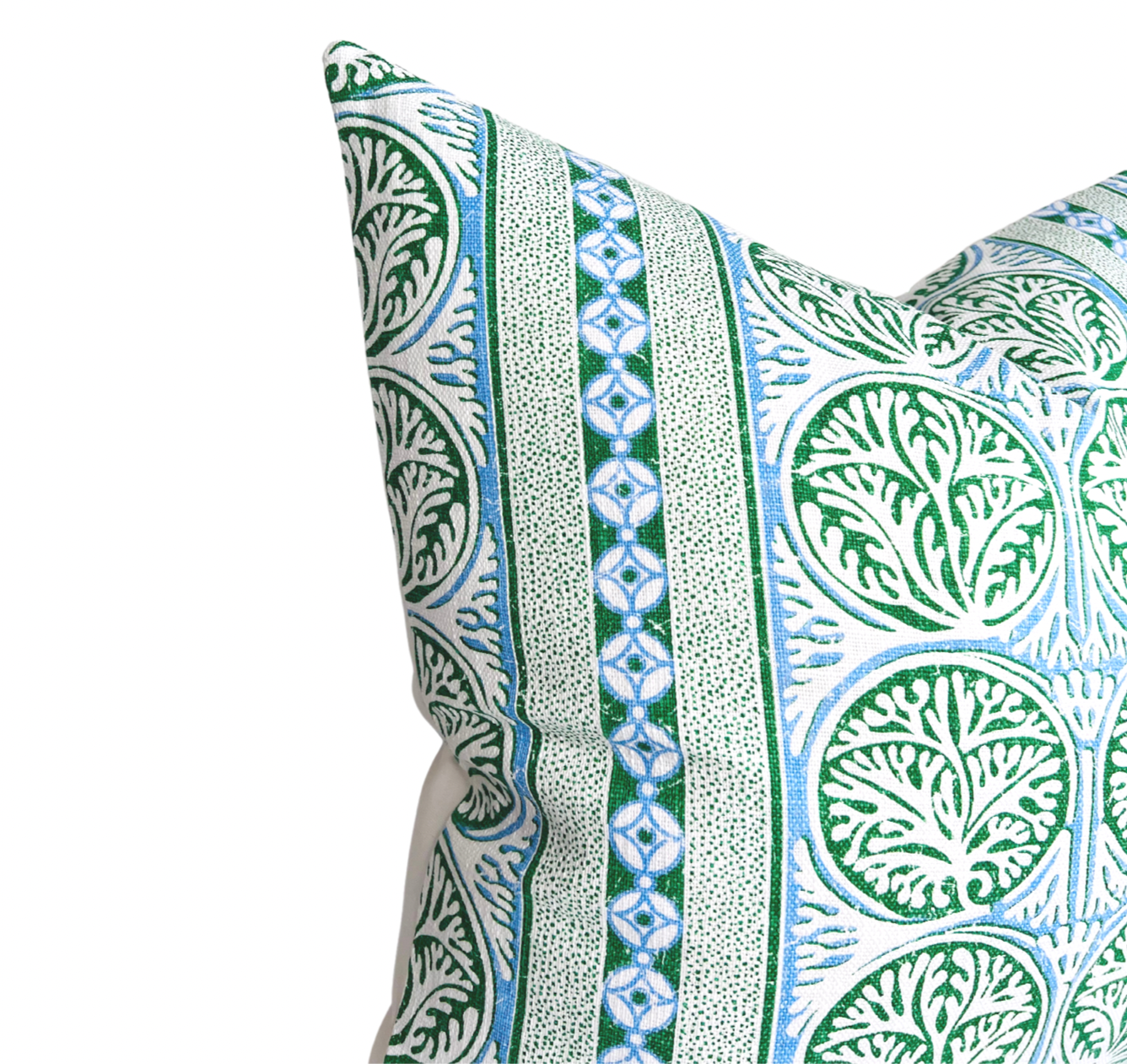 Fair Isle Pillow Cover in Blue and Green, Thibaut Pillows