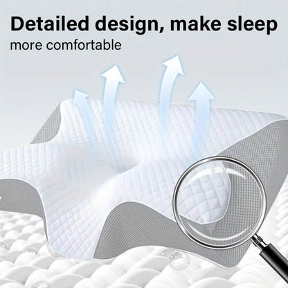 Ergonomic Memory Foam Neck Pillow – Slow Rebound, Back & Side Sleeper