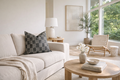 Matchsticks Pillow Cover in Pebble Grey, George Spencer Textiles