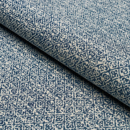 Sarong Weave Pillow Cover in Indigo Blue, Schumacher Textiles