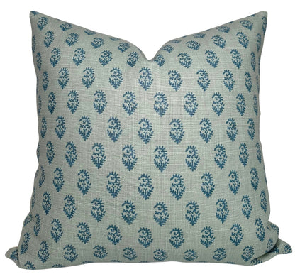 Rajmata Tonal Pillow Cover in Blue/Blue, Peter Dunham Textiles