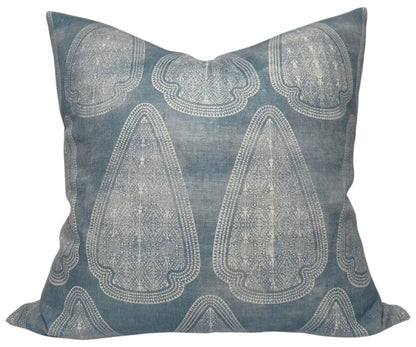 Artemis Distressed Pillow Cover in Lake Blue, Susan Connor Textiles
