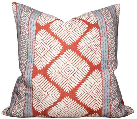 Austin Pillow Cover in Coral, Thibaut Pillows