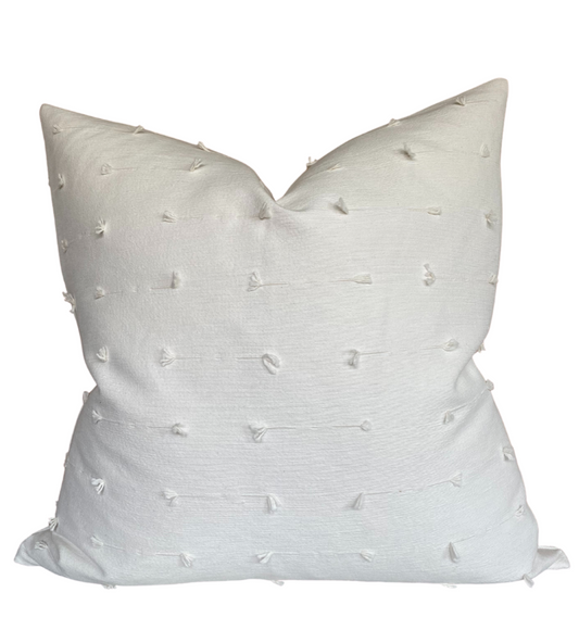 Teton Embroidered Pillow Cover in Snow, Schumacher Textiles