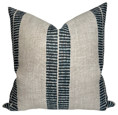 Band Pillow Cover in Indigo, McLaurin + Piercy Textiles