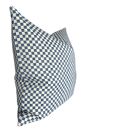 Elkhart Pillow Cover in Blue, Schumacher Textiles