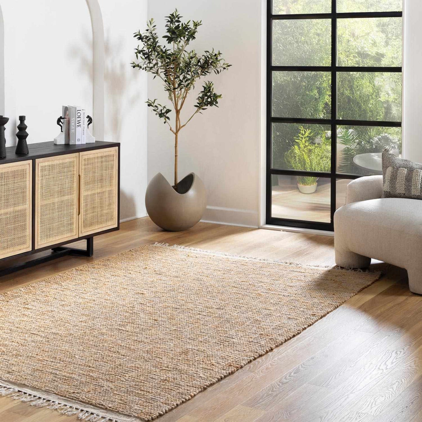 Lonut Checkered Jute Area Rug - Promo - Clearance