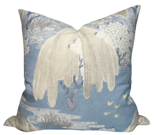 Willow Tree Pillow Cover in Soft Blue, Thibaut Pillows