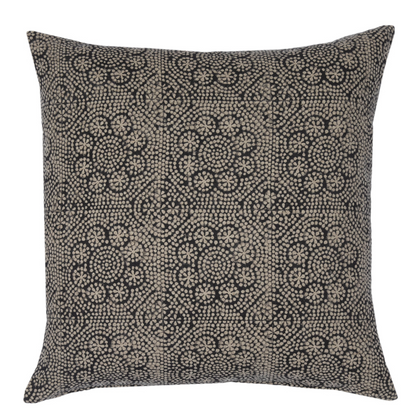 Floral Pillow Cover in Noir