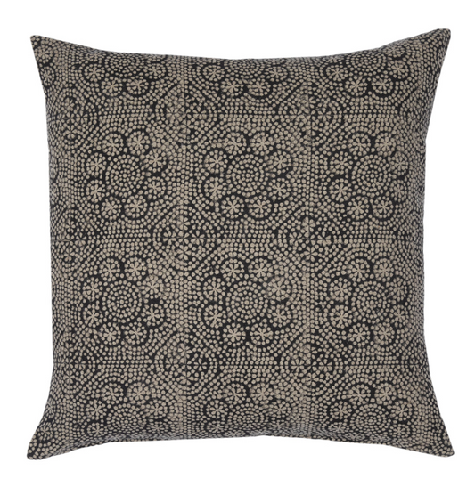 Floral Pillow Cover in Noir