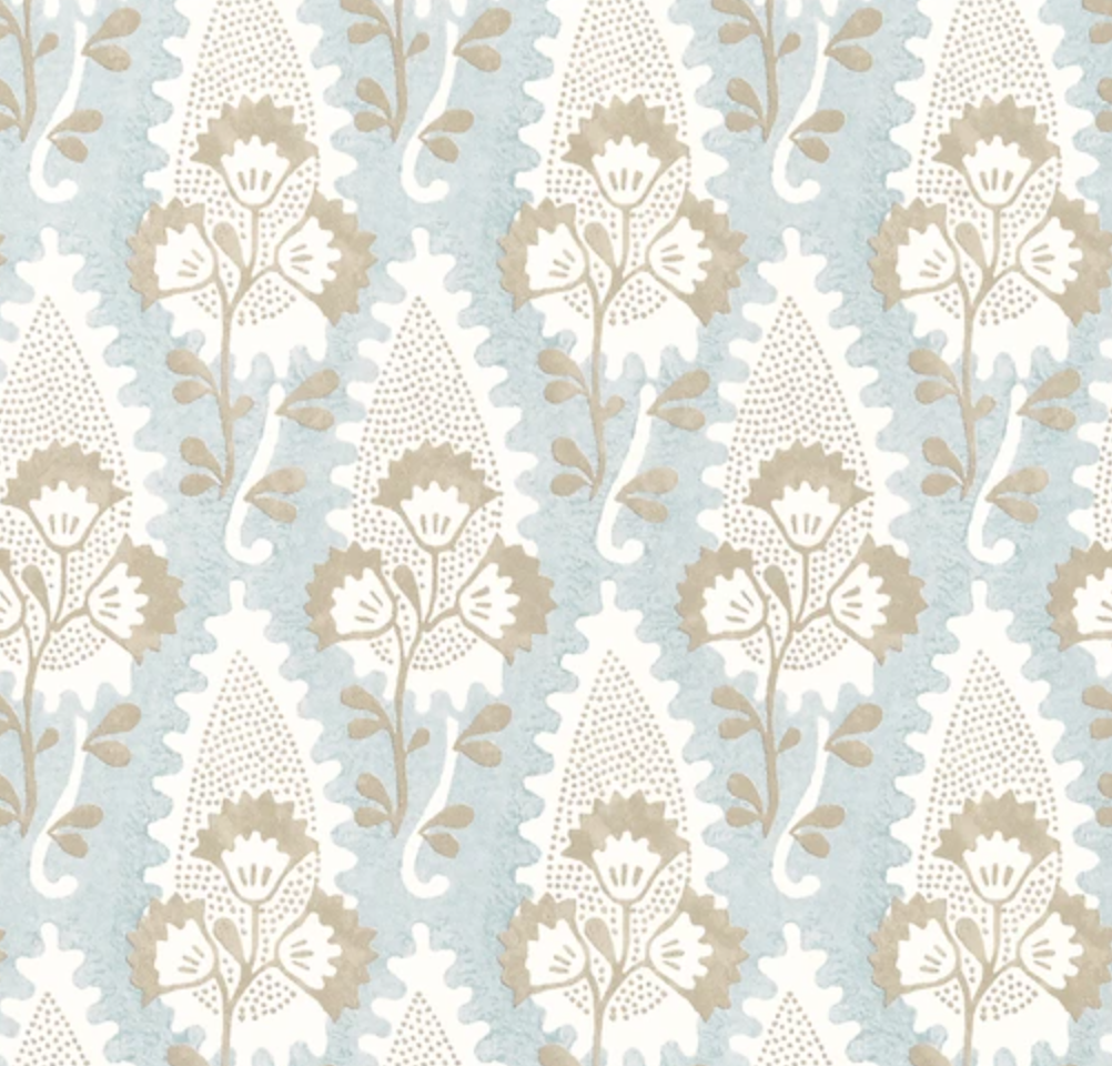 Cornwall Floral Pillow Cover in Sky Blue, Thibaut Pillows