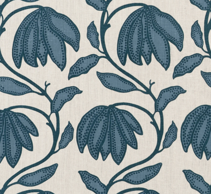 Desert Floral Pillow Cover in Mineral Blue, Thibaut Pillows