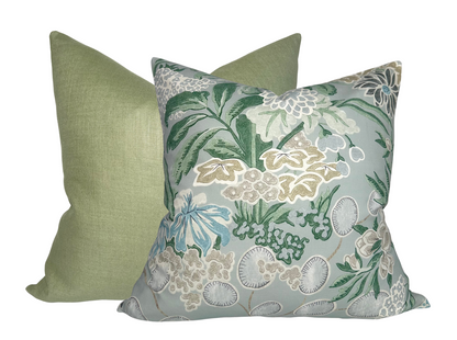 Meadow Floral Pillow Cover in Sage, Thibaut Pillows