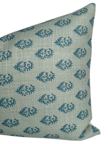 Rajmata Pillow Cover in Blue/Blue, Peter Dunham Textiles