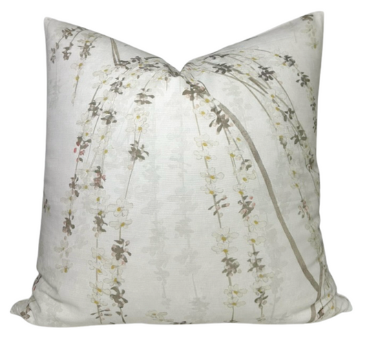 Weeping Blossom Pillow Cover in Beige, Thibaut Pillows