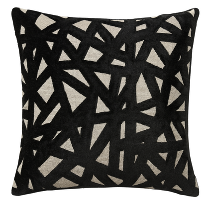 Abstract Velvet Pillow Cover in Black, Kravet Woven Textiles