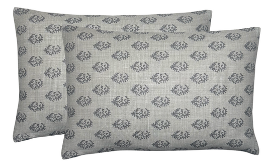 Rajmata Pillow Cover in Grey, Peter Dunham Textiles