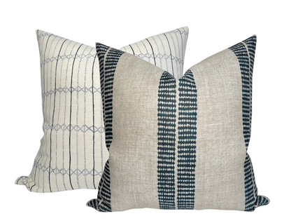 Band Pillow Cover in Indigo, McLaurin + Piercy Textiles