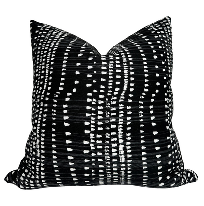 Cape Town Pillow Cover in Black, Thibaut Pillows