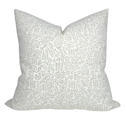 Morris Pillow Cover in Taupe, Schumacher Textiles