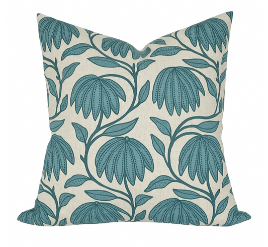 Desert Floral Pillow Cover in Wild Sage, Thibaut Pillows