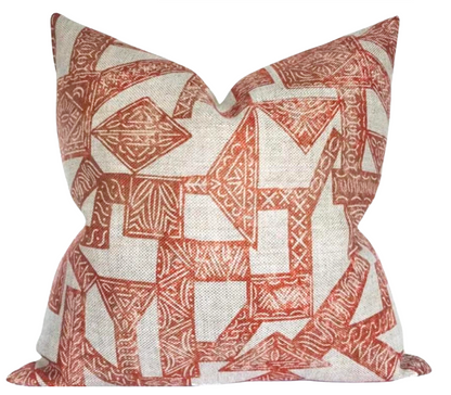 Paza Pillow Cover in Orange, Designer Pillows