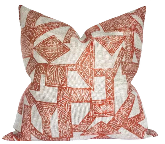 Paza Pillow Cover in Orange, Designer Pillows