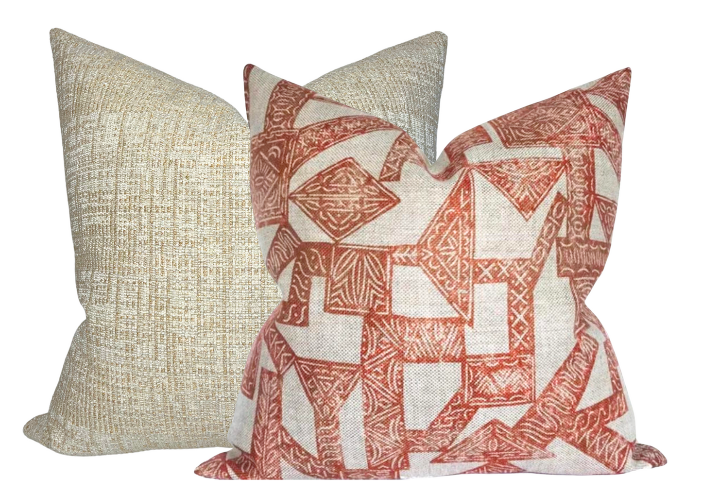 Paza Pillow Cover in Orange, Designer Pillows