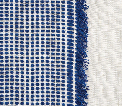 Tulum Casement Embroidered Pillow Cover in Blue, Schumacher Textiles