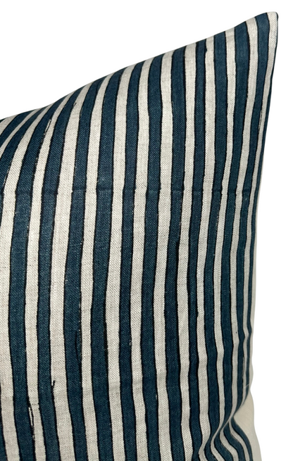 Ticking Pillow Cover in Indian Teal, Walter G Textiles