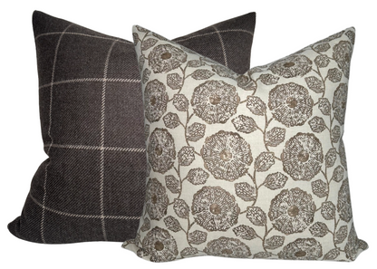 Freedia Pillow Cover in Sepia, Susan Connor Textiles