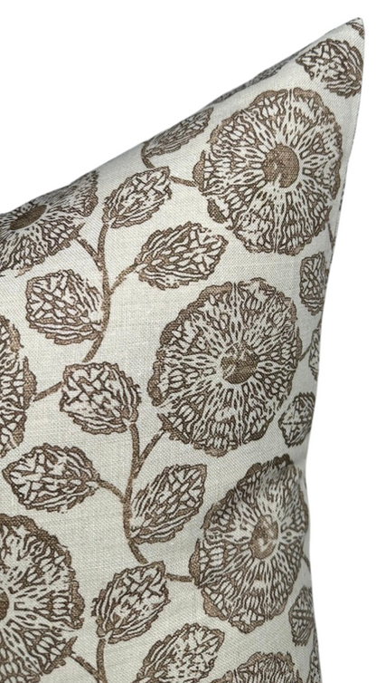 Freedia Pillow Cover in Sepia, Susan Connor Textiles