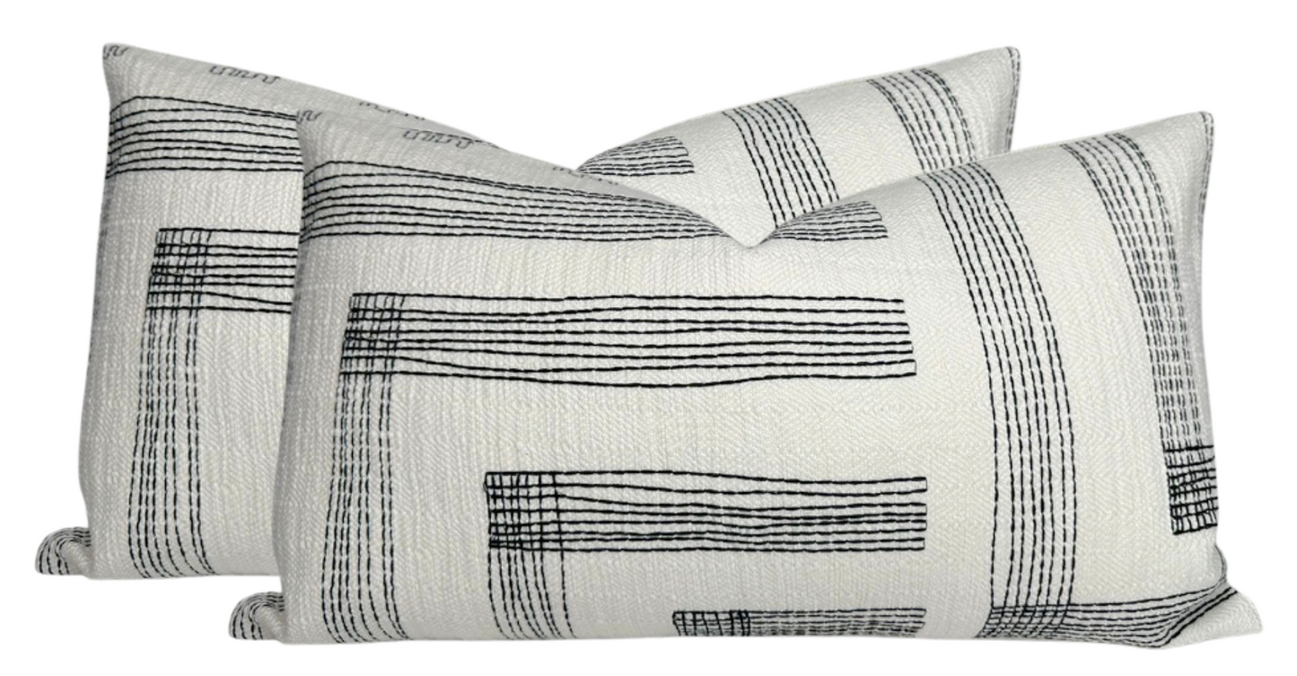 Pastiche Pillow Cover in Chalk Jet, Kelly Wearstler Textiles