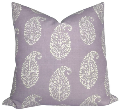 Kashmir Paisley Pillow Cover in Lilac Purple, Peter Dunham Textiles