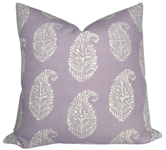 Kashmir Paisley Pillow Cover in Lilac Purple, Peter Dunham Textiles