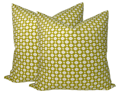 Betwixt Pillow Cover in Chartreuse, Schumacher Textiles