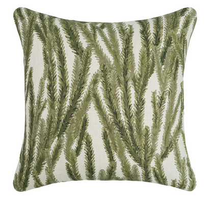 Nori Floral Pillow Cover in Moss Green, McLaurin + Piercy Textiles
