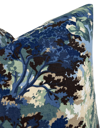 Lincoln Toile Pillow Cover in Navy and Green, Thibaut Pillows
