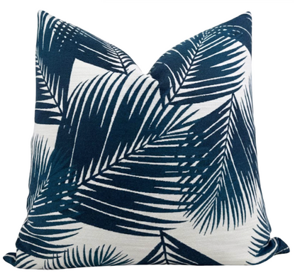 Yucca Pillow Cover in Blue, Indoor Outdoor Pillows, Holly Hunt Textiles
