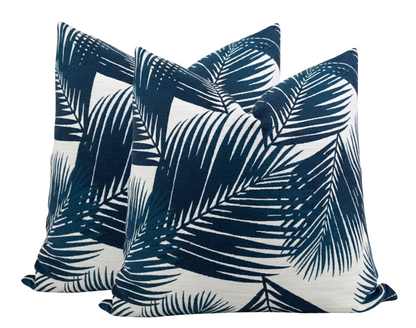 Yucca Pillow Cover in Blue, Indoor Outdoor Pillows, Holly Hunt Textiles