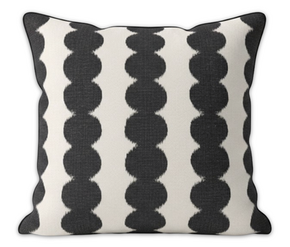 Full Circle Pillow Cover in Faded Black, Schumacher Textiles
