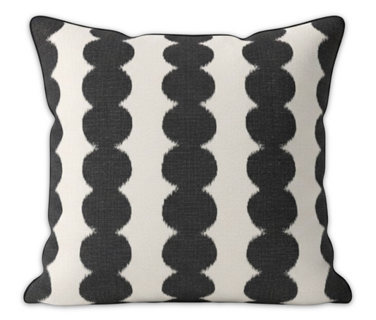 Full Circle Pillow Cover in Faded Black, Schumacher Textiles