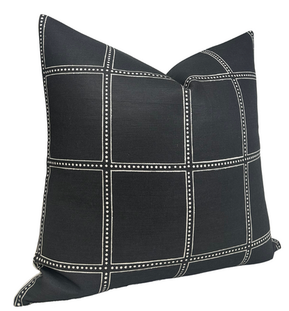 Postage Pillow Cover in Black, Designer Pillows