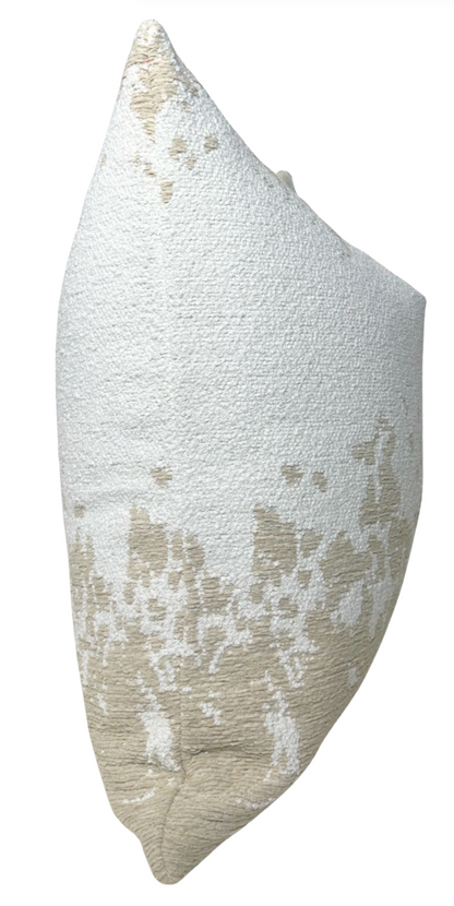 Dappled Stripe Pillow Cover in Oyster, Indoor Outdoor Pillow, Holly Hunt Textiles