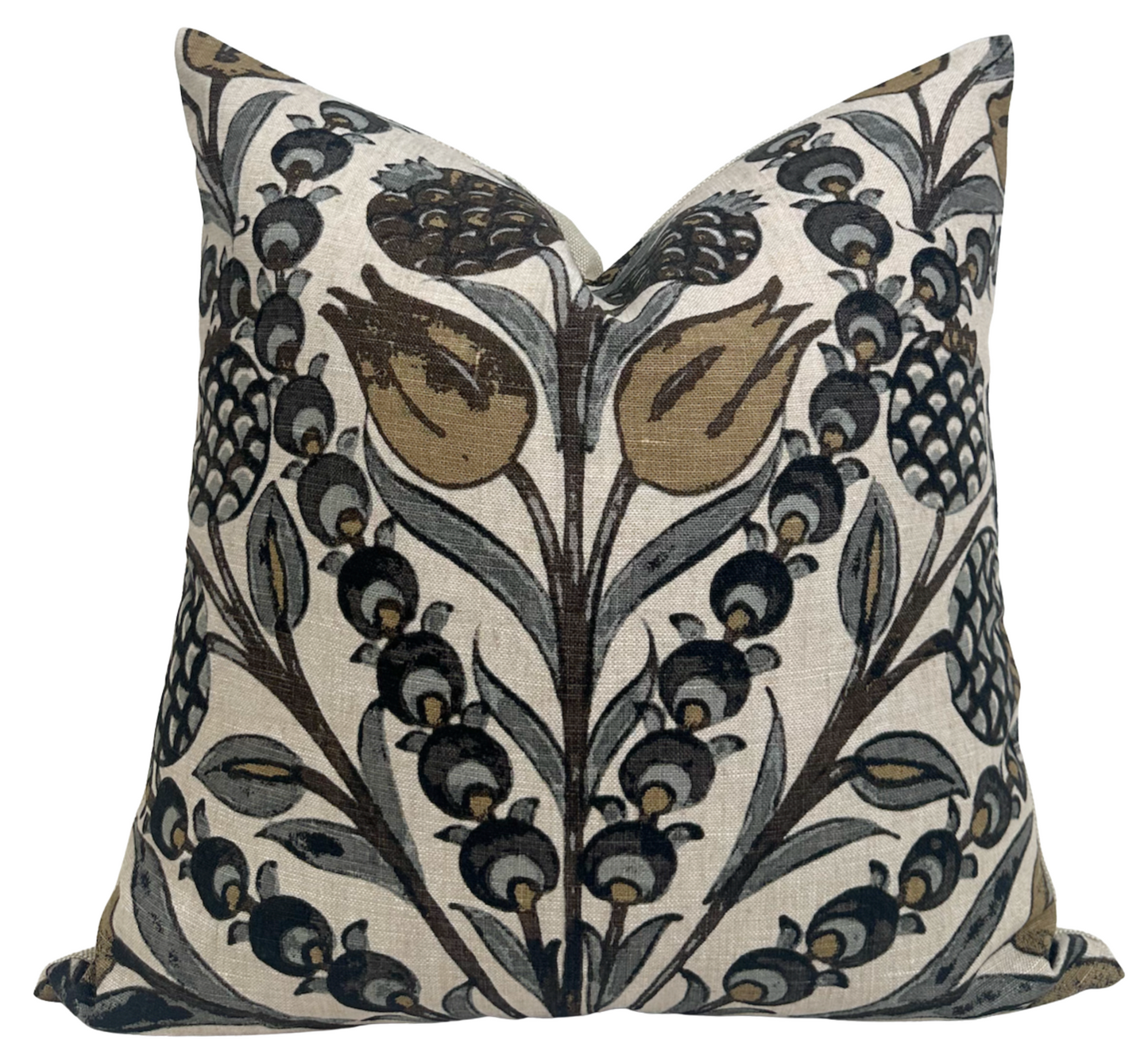 Cornelia Pillow Cover in Gold and Grey, Thibaut Pillows