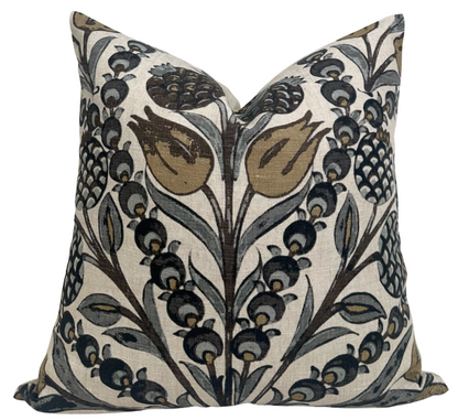 Cornelia Pillow Cover in Gold and Grey, Thibaut Pillows