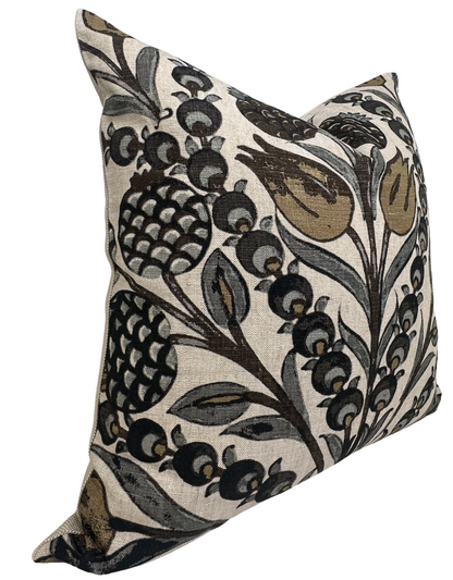 Cornelia Pillow Cover in Gold and Grey, Thibaut Pillows